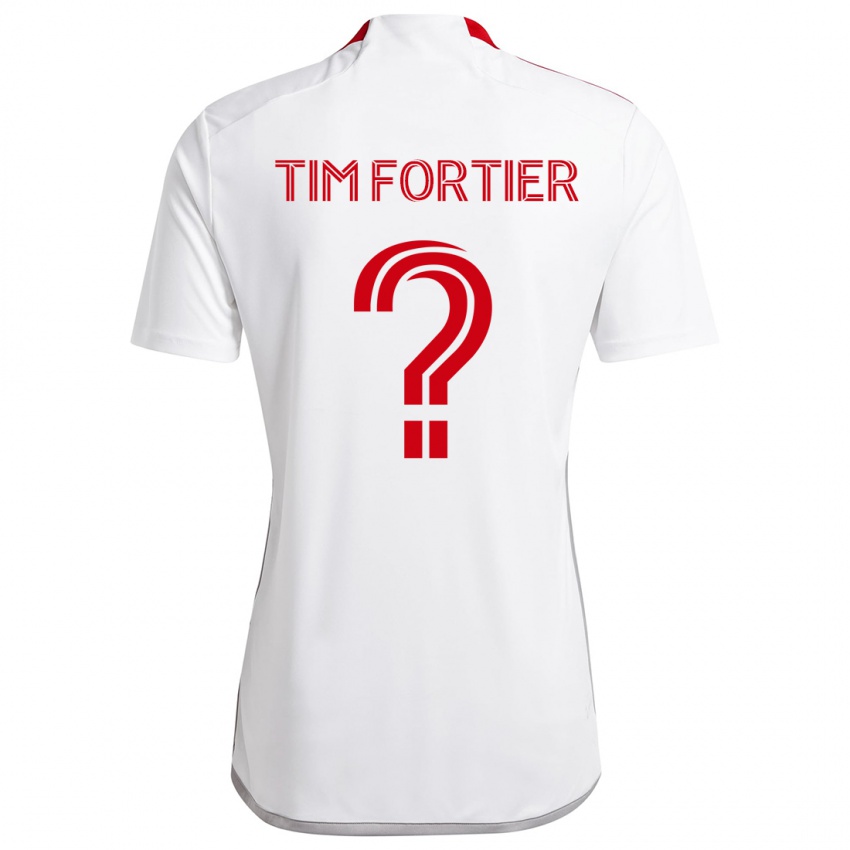 Kinderen Tim Fortier #0 Wit Rood Uitshirt Uittenue 2024/25 T-Shirt België