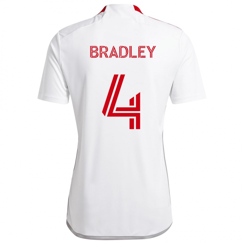 Kinderen Michael Bradley #4 Wit Rood Uitshirt Uittenue 2024/25 T-Shirt België