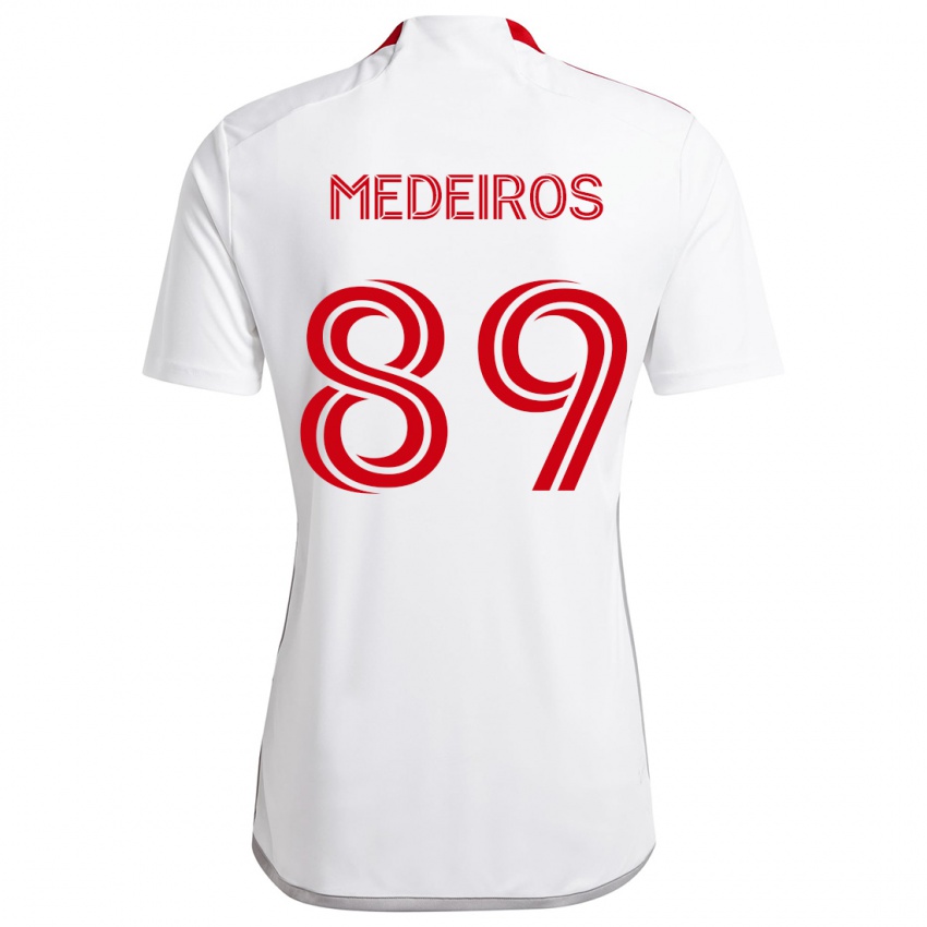 Kinderen Matthew Medeiros #89 Wit Rood Uitshirt Uittenue 2024/25 T-Shirt België