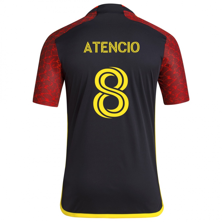 Kinderen Josh Atencio #8 Rood Zwart Uitshirt Uittenue 2024/25 T-Shirt België