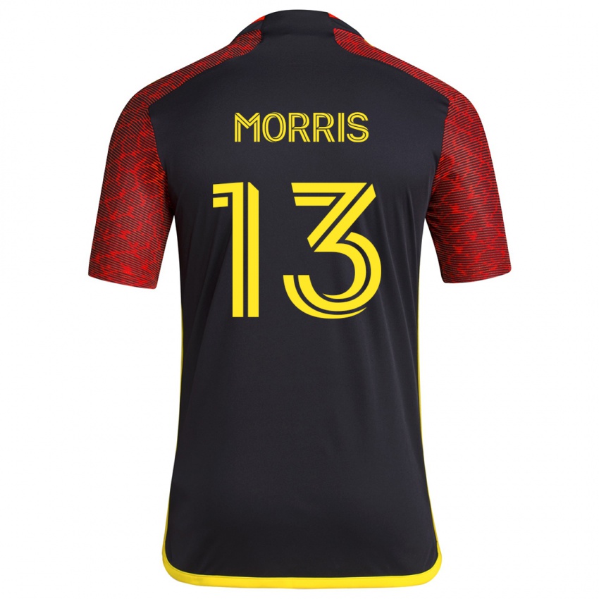 Kinder Jordan Morris #13 Rot Schwarz Auswärtstrikot Trikot 2024/25 T-Shirt Belgien