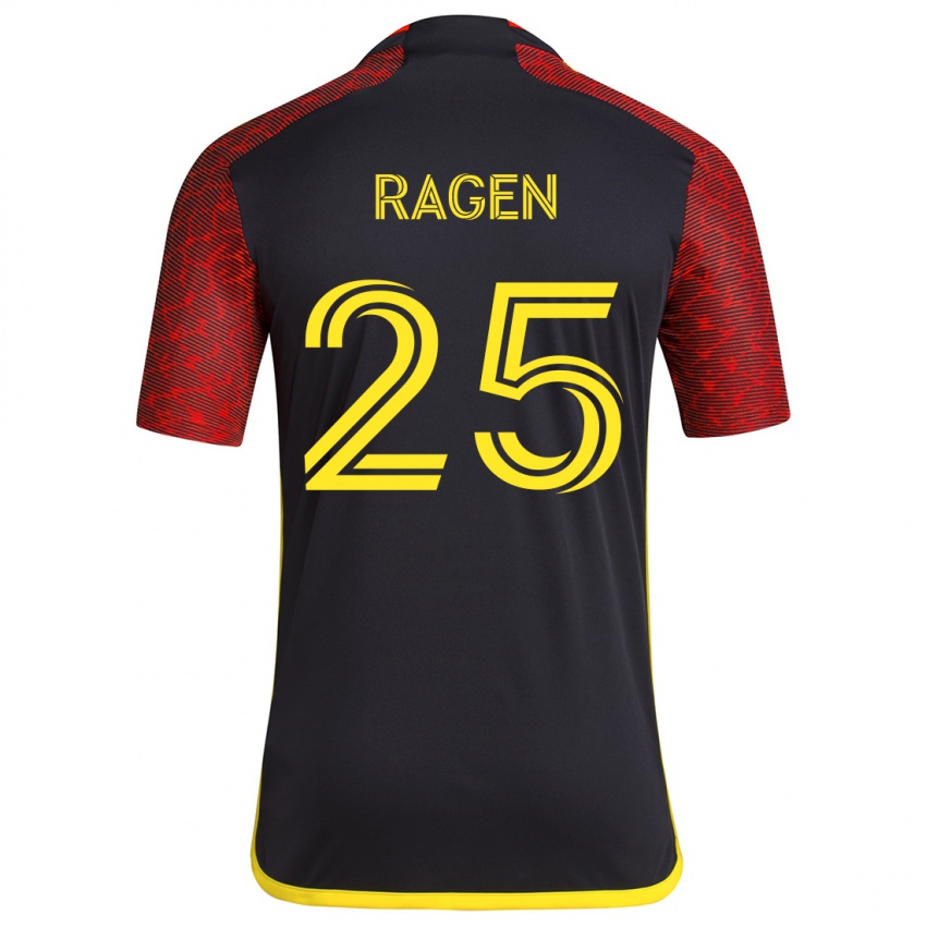 Kinderen Jackson Ragen #25 Rood Zwart Uitshirt Uittenue 2024/25 T-Shirt België