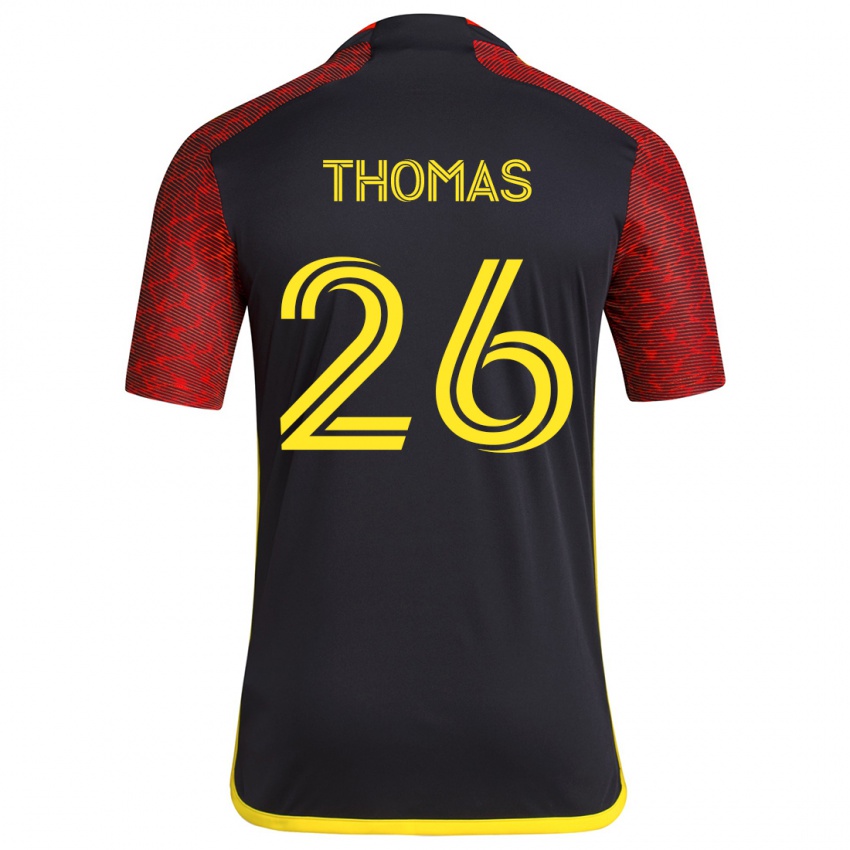 Kinder Andrew Thomas #26 Rot Schwarz Auswärtstrikot Trikot 2024/25 T-Shirt Belgien