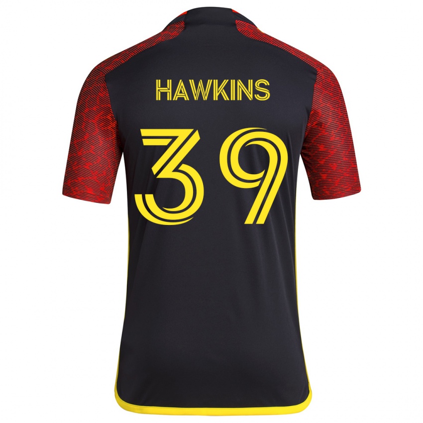 Kinderen Stuart Hawkins #39 Rood Zwart Uitshirt Uittenue 2024/25 T-Shirt België