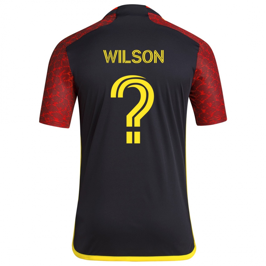 Kinderen Trevor Wilson #0 Rood Zwart Uitshirt Uittenue 2024/25 T-Shirt België