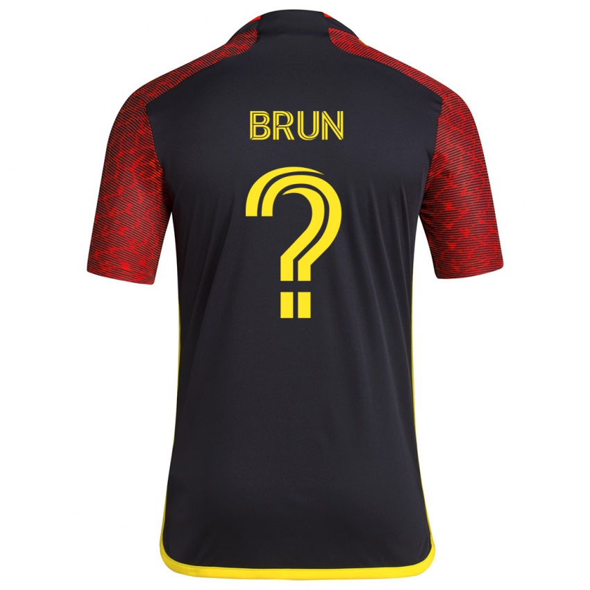 Kinderen Shaun Brun #0 Rood Zwart Uitshirt Uittenue 2024/25 T-Shirt België