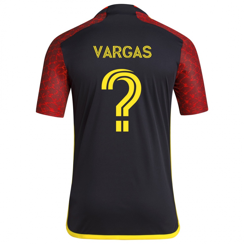 Kinderen Abad Vargas #0 Rood Zwart Uitshirt Uittenue 2024/25 T-Shirt België