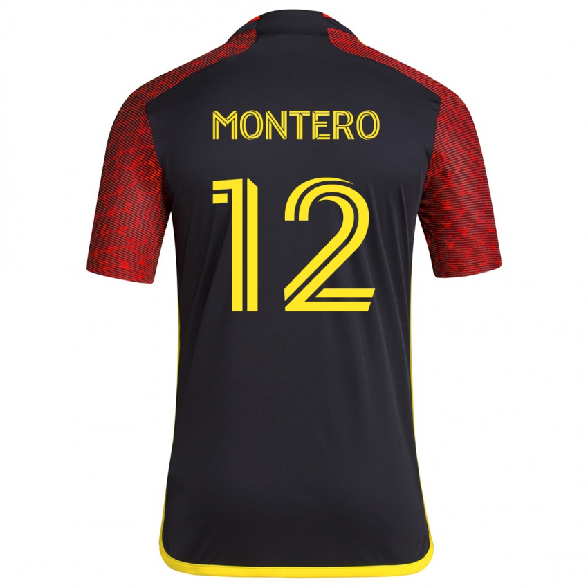 Kinder Fredy Montero #12 Rot Schwarz Auswärtstrikot Trikot 2024/25 T-Shirt Belgien