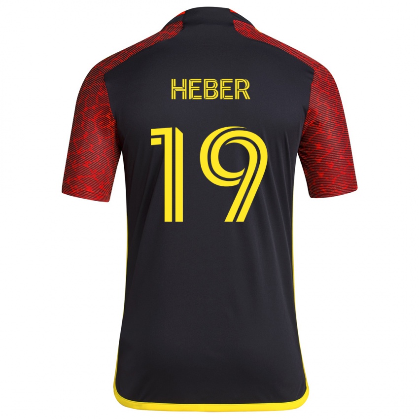 Kinder Héber #19 Rot Schwarz Auswärtstrikot Trikot 2024/25 T-Shirt Belgien