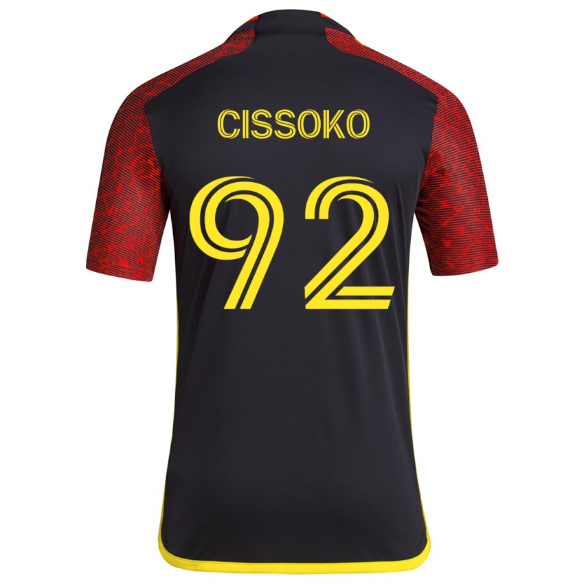 Kinderen Abdoulaye Cissoko #92 Rood Zwart Uitshirt Uittenue 2024/25 T-Shirt België