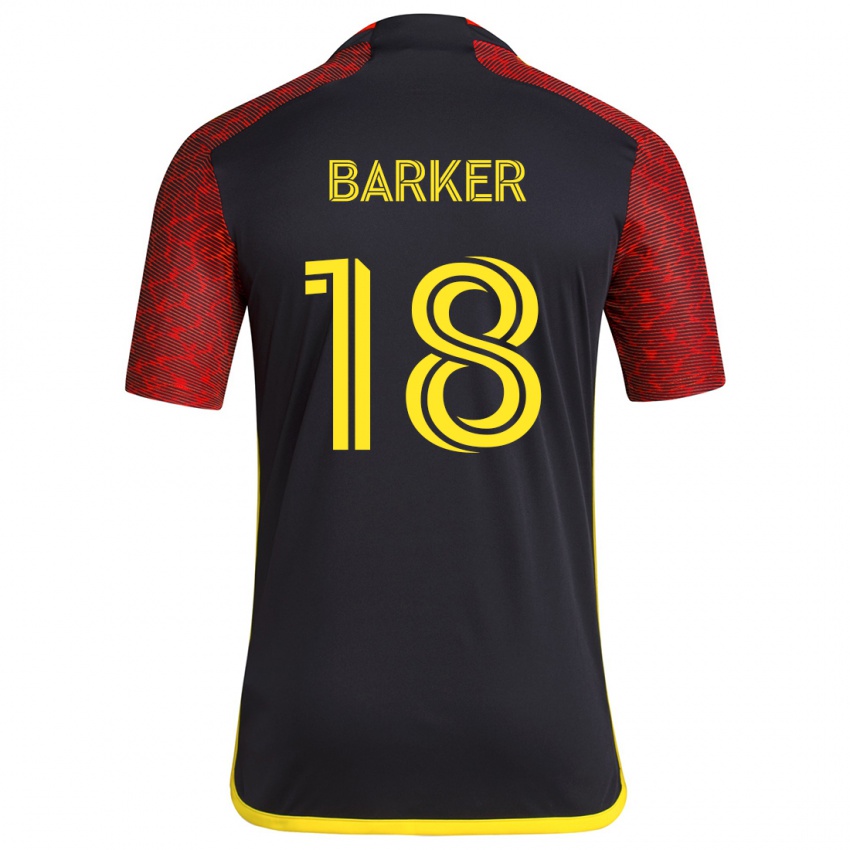 Kinderen Alicia Barker #18 Rood Zwart Uitshirt Uittenue 2024/25 T-Shirt België