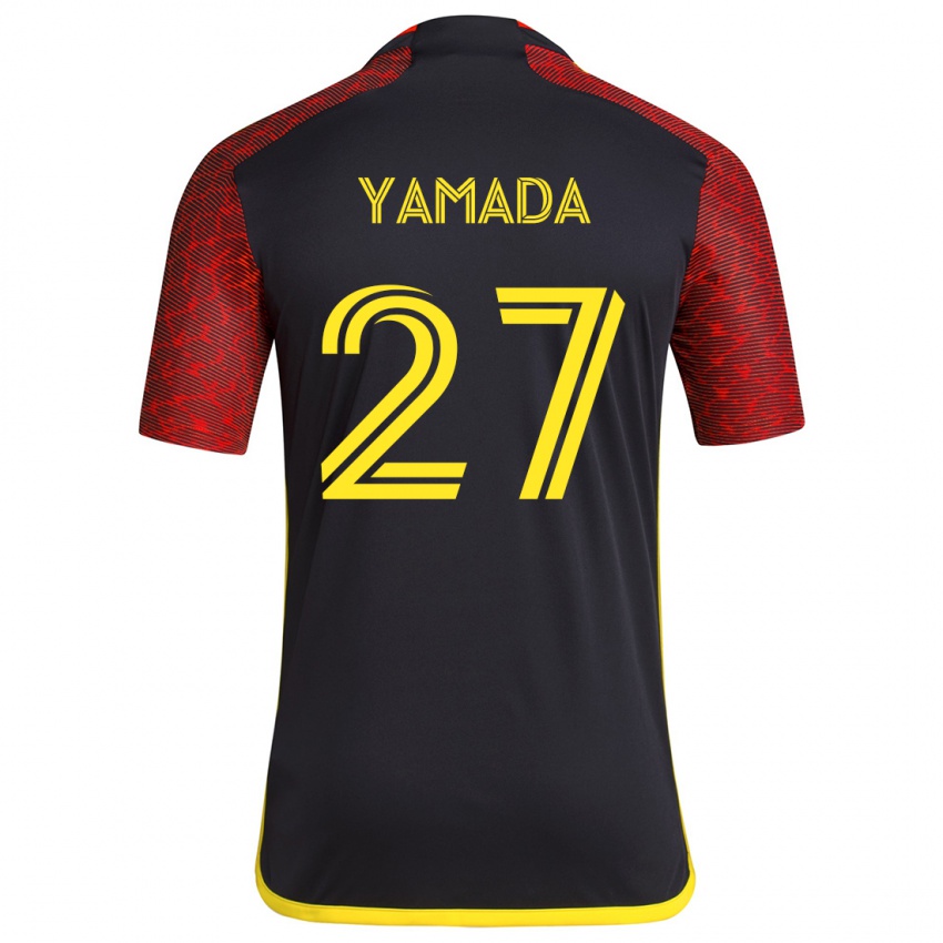 Kinder Hikari Yamada #27 Rot Schwarz Auswärtstrikot Trikot 2024/25 T-Shirt Belgien