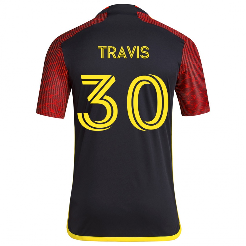 Kinder Riley Travis #30 Rot Schwarz Auswärtstrikot Trikot 2024/25 T-Shirt Belgien