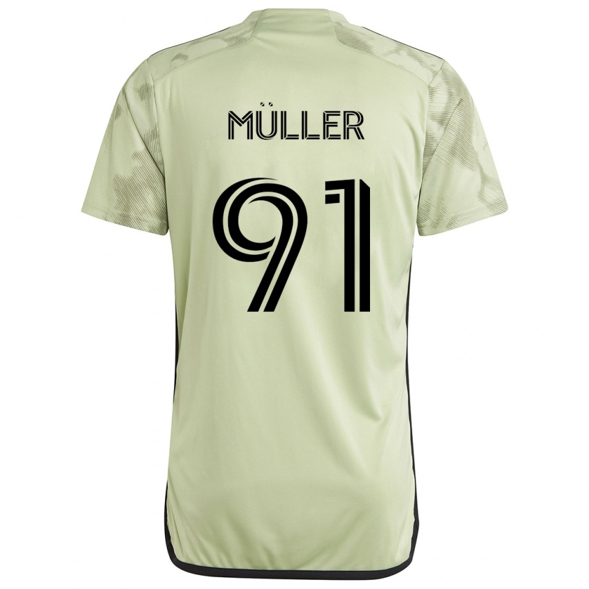 Kinderen Luis Müller #91 Licht Groen Uitshirt Uittenue 2024/25 T-Shirt België