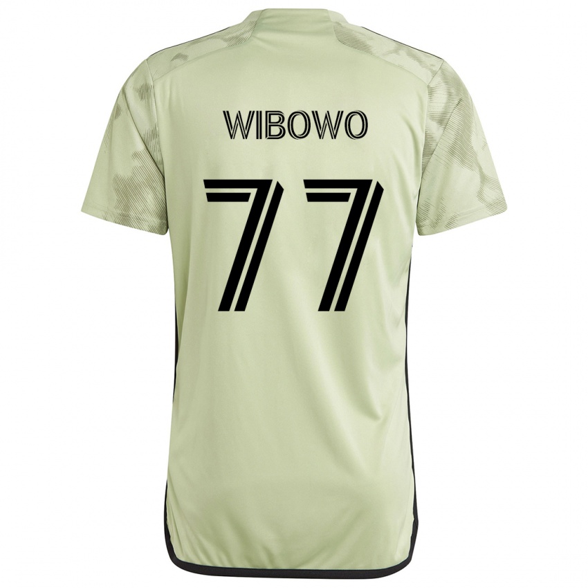 Kinderen Adrian Wibowo #77 Licht Groen Uitshirt Uittenue 2024/25 T-Shirt België