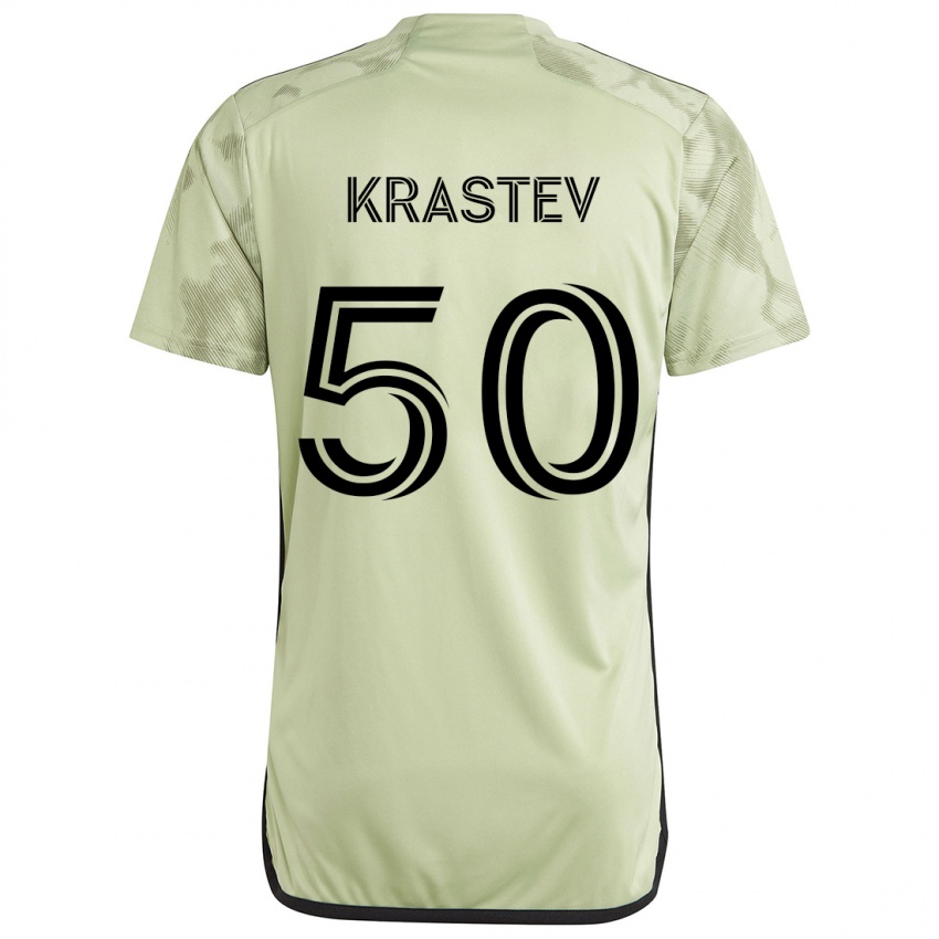 Kinderen Filip Krastev #50 Licht Groen Uitshirt Uittenue 2024/25 T-Shirt België