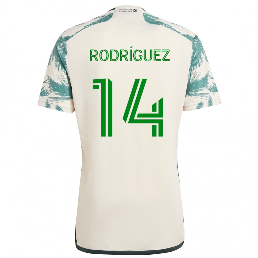 Kinderen Jonathan Rodriguez #14 Beigebruin Uitshirt Uittenue 2024/25 T-Shirt België