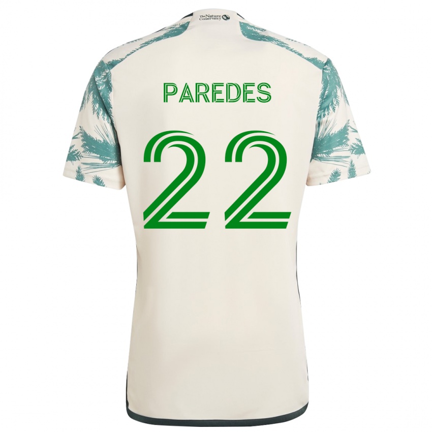 Kinder Cristhian Paredes #22 Beige Braun Auswärtstrikot Trikot 2024/25 T-Shirt Belgien