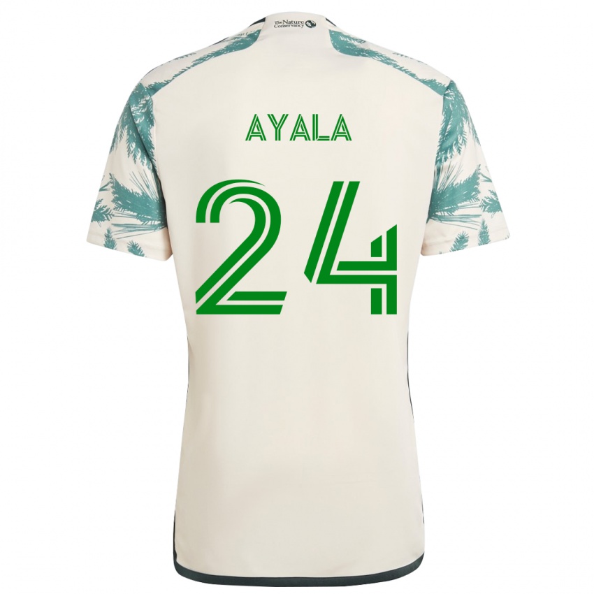 Kinderen David Ayala #24 Beigebruin Uitshirt Uittenue 2024/25 T-Shirt België