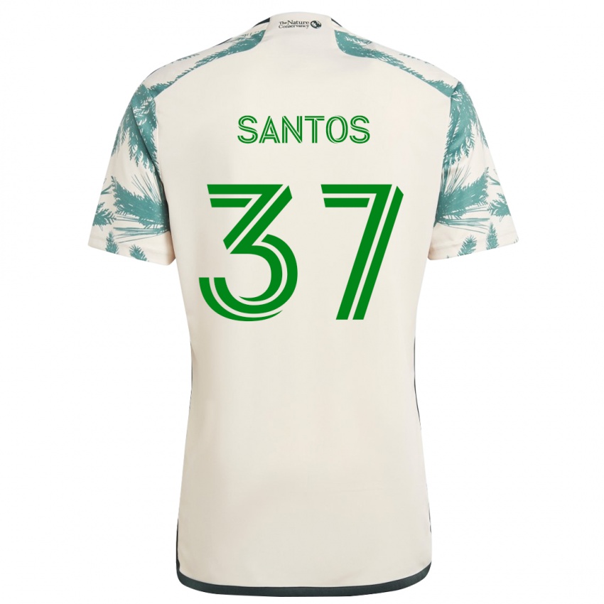 Kinderen Noah Santos #37 Beigebruin Uitshirt Uittenue 2024/25 T-Shirt België