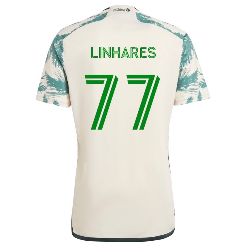 Kinderen Kyle Linhares #77 Beigebruin Uitshirt Uittenue 2024/25 T-Shirt België