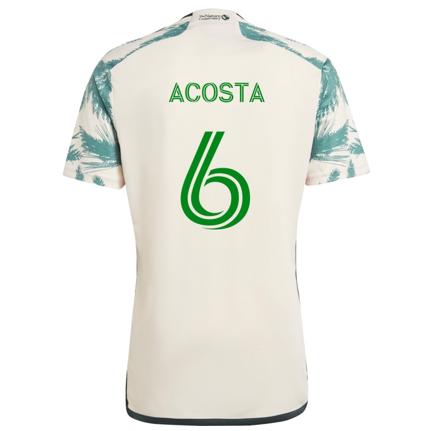 Kinderen Bryan Acosta #6 Beigebruin Uitshirt Uittenue 2024/25 T-Shirt België