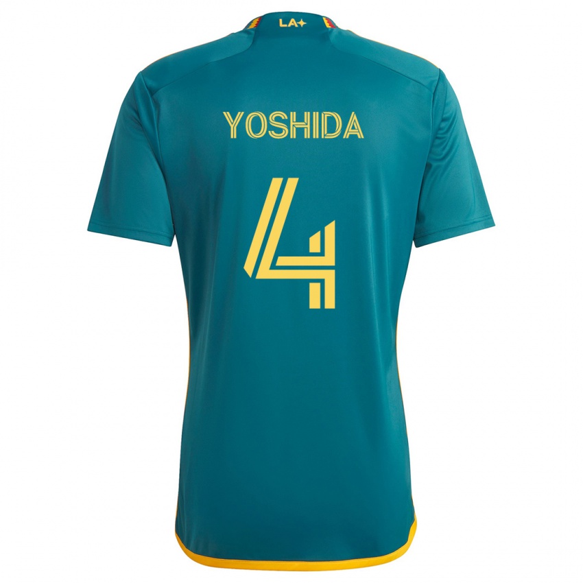 Kinderen Maya Yoshida #4 Groen Geel Uitshirt Uittenue 2024/25 T-Shirt België