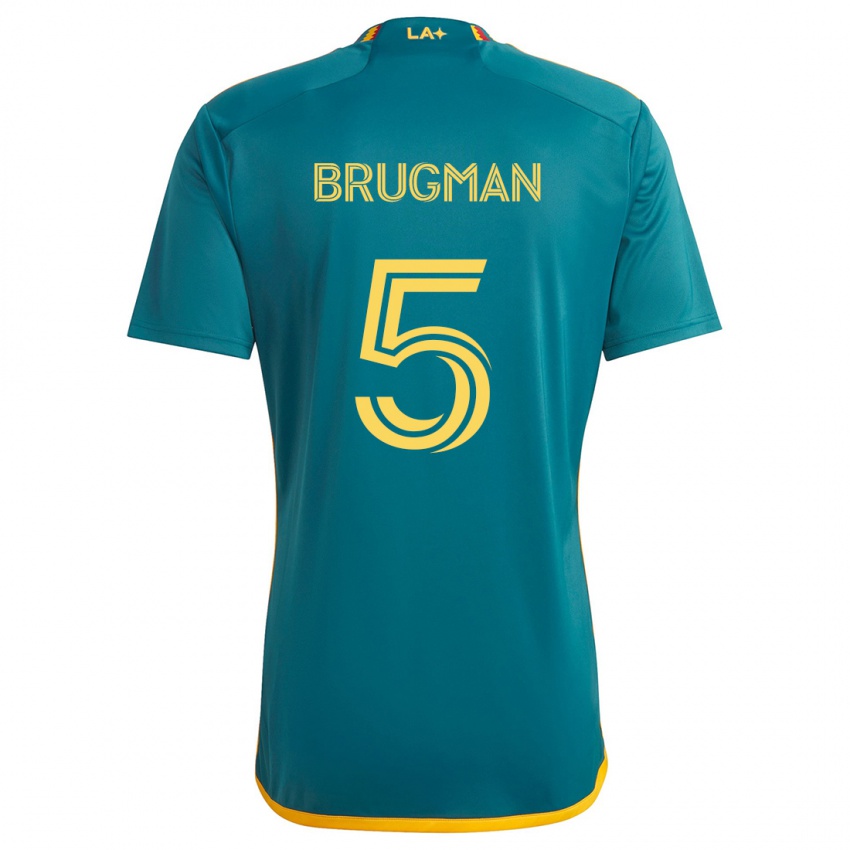 Kinderen Gastón Brugman #5 Groen Geel Uitshirt Uittenue 2024/25 T-Shirt België