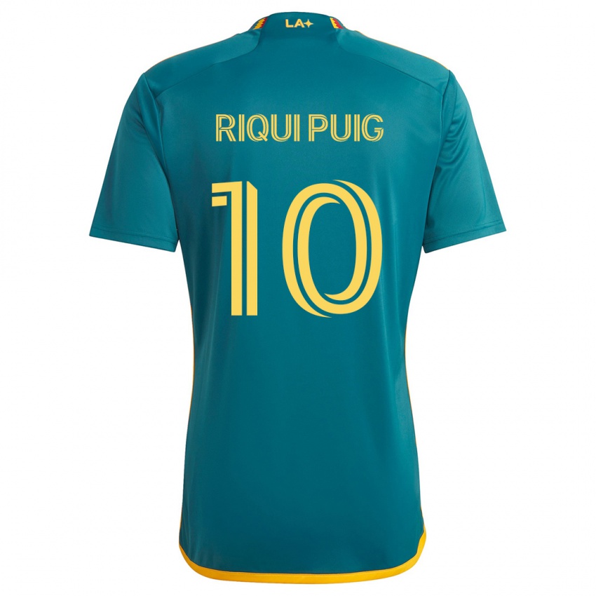 Kinderen Riqui Puig #10 Groen Geel Uitshirt Uittenue 2024/25 T-Shirt België