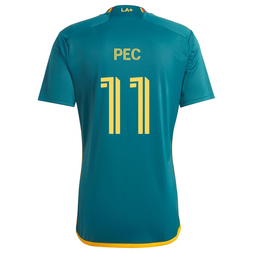 Kinderen Gabriel Pec #11 Groen Geel Uitshirt Uittenue 2024/25 T-Shirt België