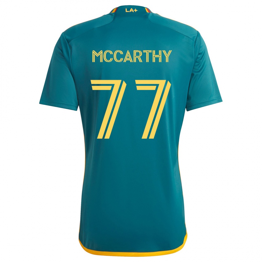 Kinderen John Mccarthy #77 Groen Geel Uitshirt Uittenue 2024/25 T-Shirt België