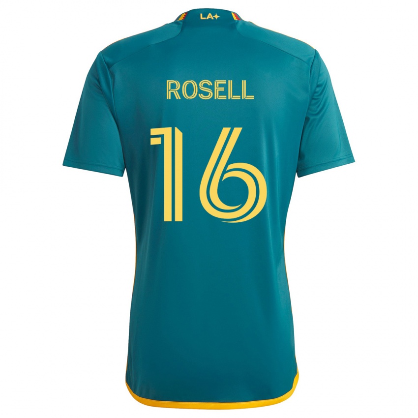 Kinderen Uri Rosell #16 Groen Geel Uitshirt Uittenue 2024/25 T-Shirt België