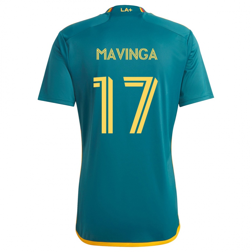 Kinderen Chris Mavinga #17 Groen Geel Uitshirt Uittenue 2024/25 T-Shirt België