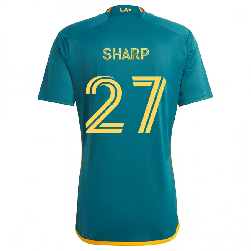 Kinderen Billy Sharp #27 Groen Geel Uitshirt Uittenue 2024/25 T-Shirt België