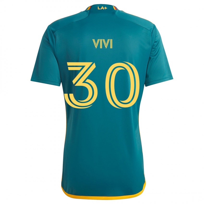 Kinderen Gino Vivi #30 Groen Geel Uitshirt Uittenue 2024/25 T-Shirt België