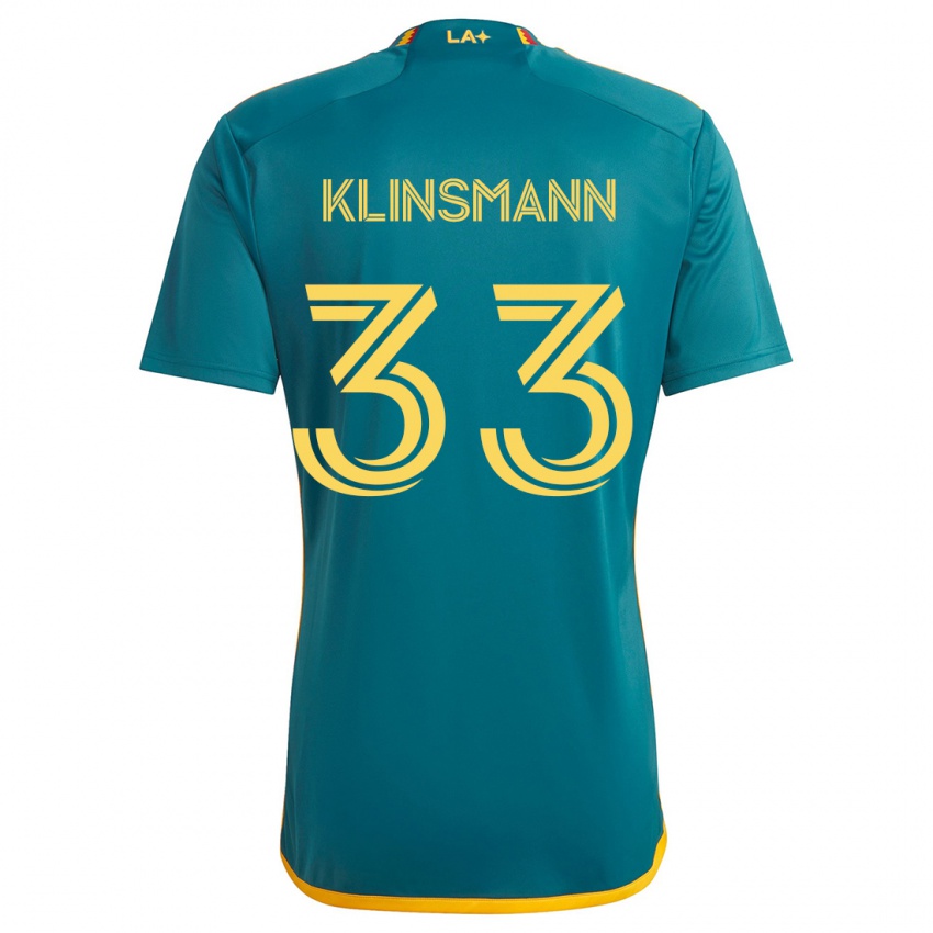 Kinder Jonathan Klinsmann #33 Grün Gelb Auswärtstrikot Trikot 2024/25 T-Shirt Belgien