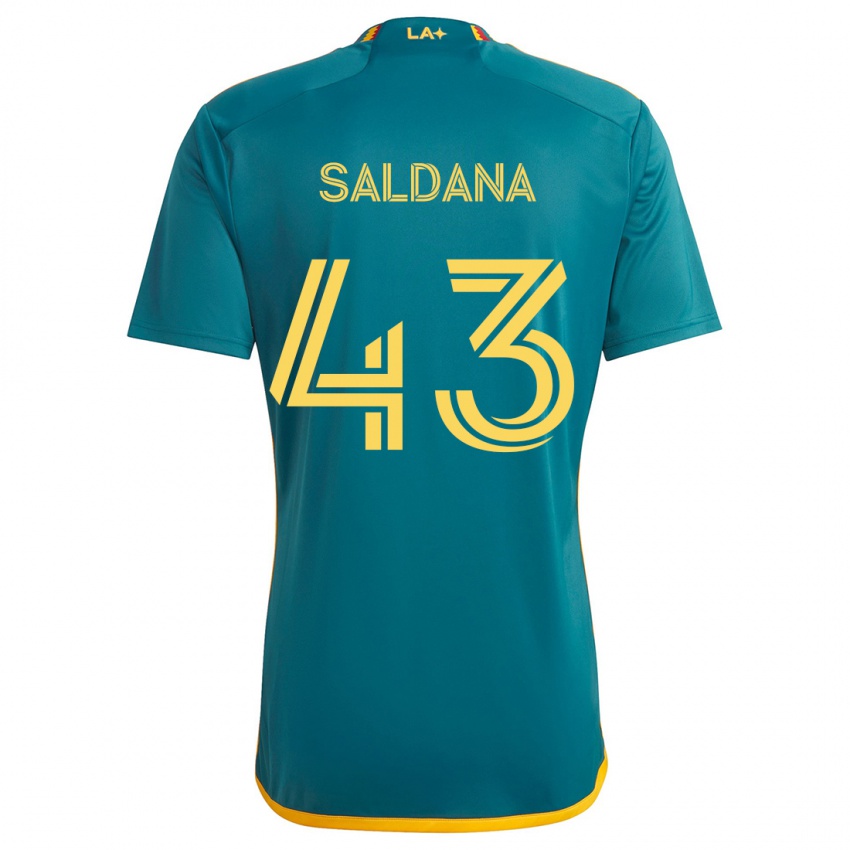 Kinderen Adam Saldaña #43 Groen Geel Uitshirt Uittenue 2024/25 T-Shirt België