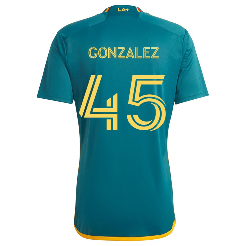 Kinderen Adrián González #45 Groen Geel Uitshirt Uittenue 2024/25 T-Shirt België