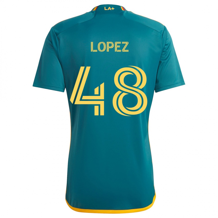 Kinderen Diego López #48 Groen Geel Uitshirt Uittenue 2024/25 T-Shirt België