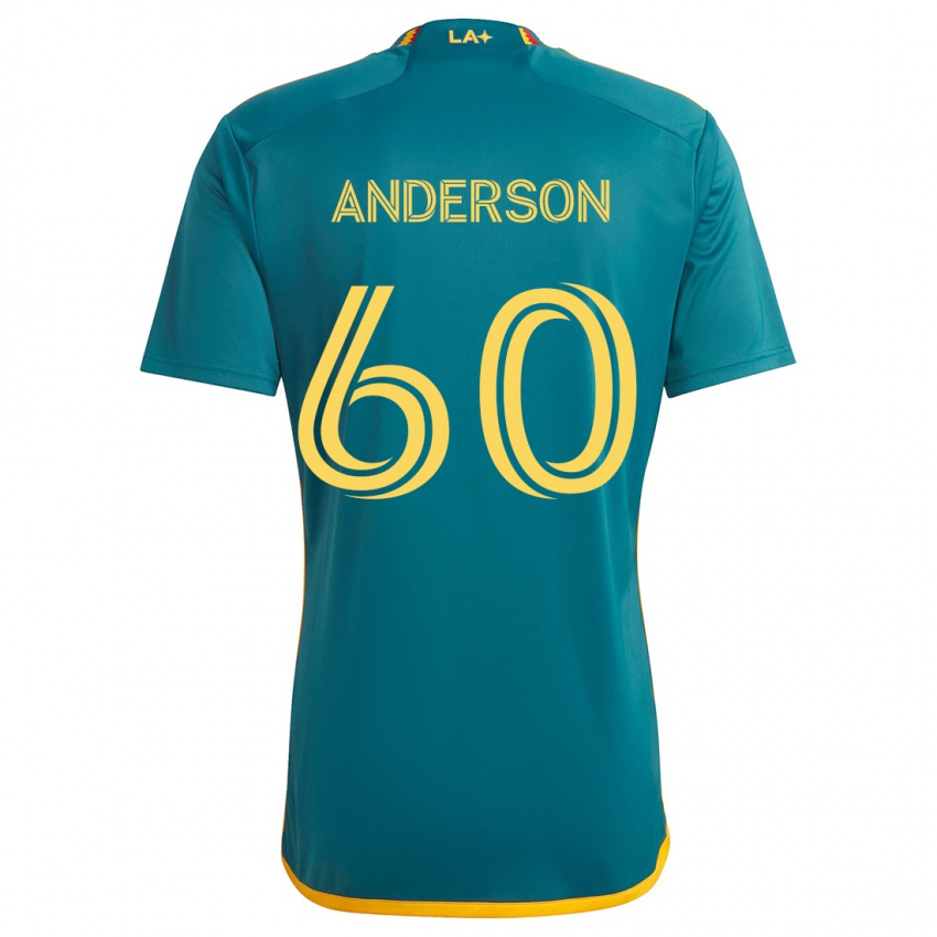 Kinderen Nolan Anderson #60 Groen Geel Uitshirt Uittenue 2024/25 T-Shirt België