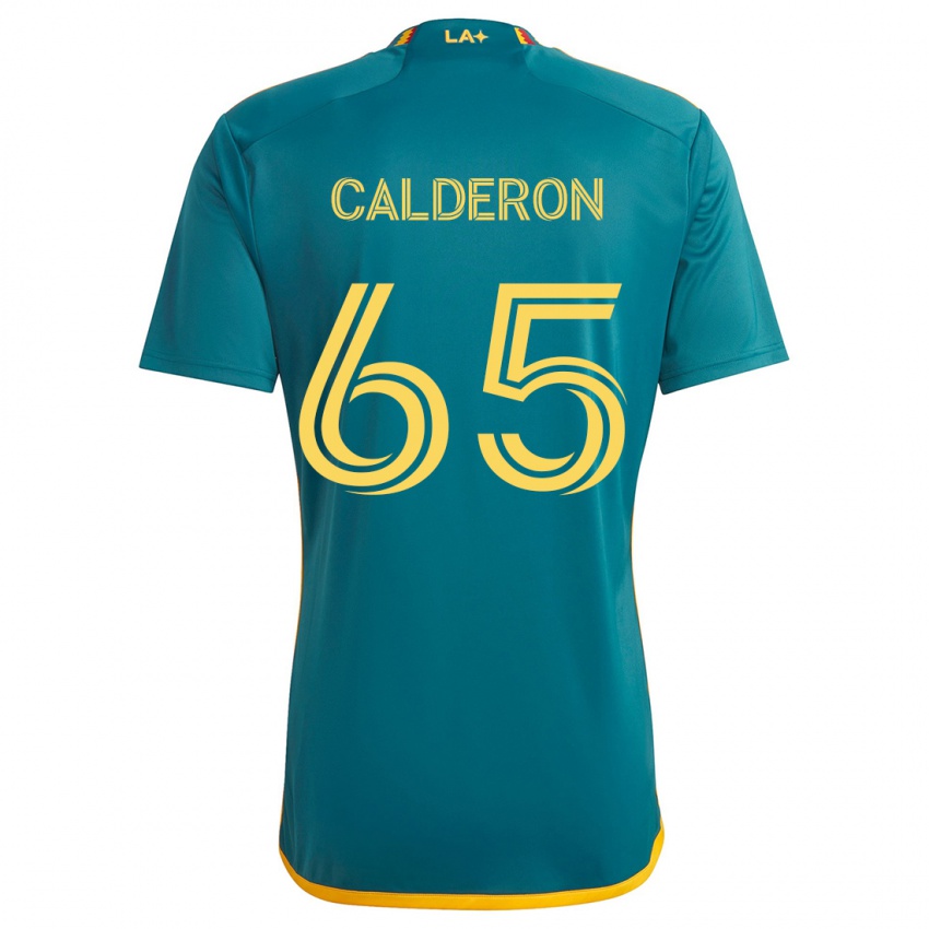 Kinderen Juan Calderón #65 Groen Geel Uitshirt Uittenue 2024/25 T-Shirt België