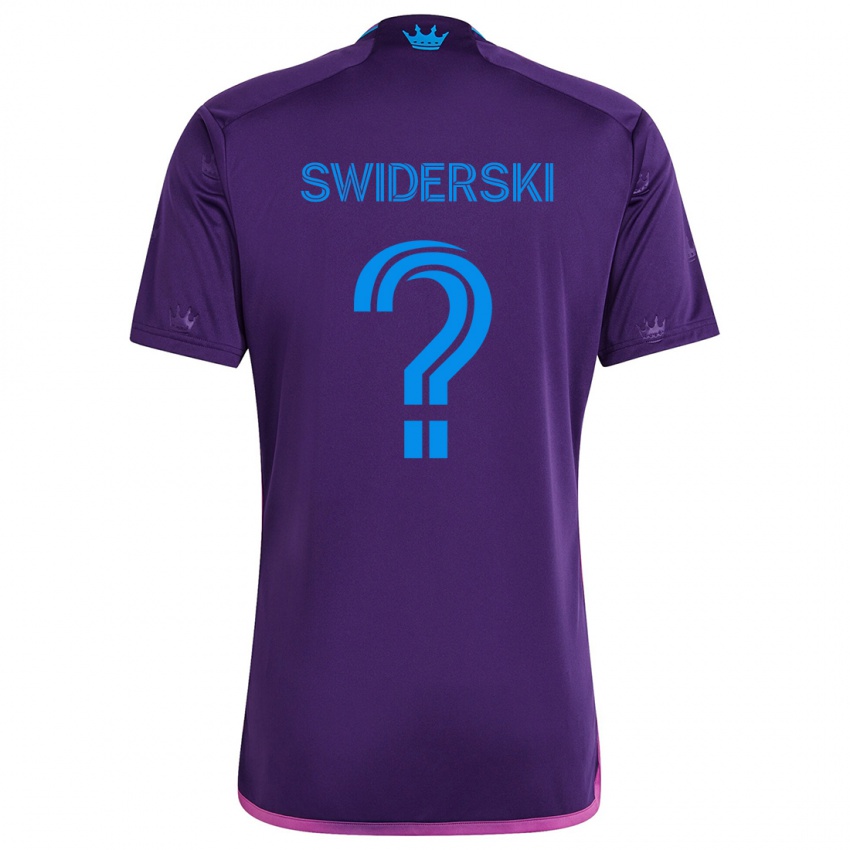 Kinderen Karol Swiderski #0 Paarsblauw Uitshirt Uittenue 2024/25 T-Shirt België