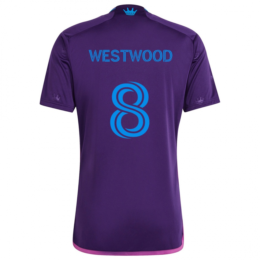 Kinderen Ashley Westwood #8 Paarsblauw Uitshirt Uittenue 2024/25 T-Shirt België