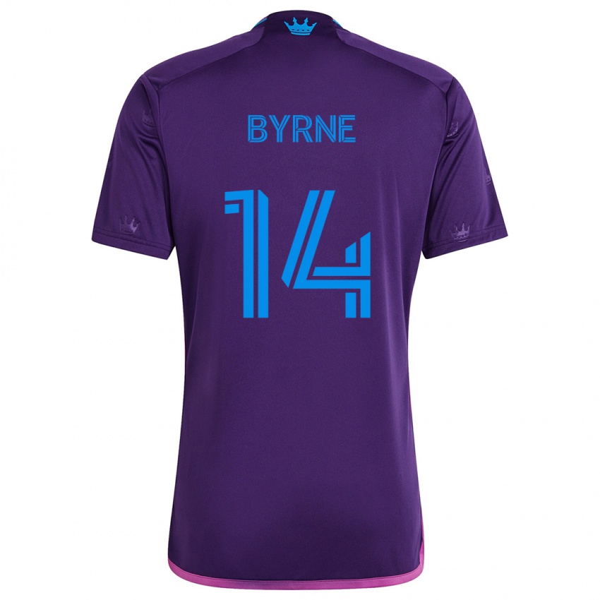 Kinderen Nathan Byrne #14 Paarsblauw Uitshirt Uittenue 2024/25 T-Shirt België