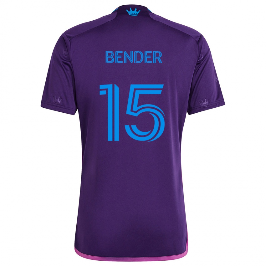 Kinderen Ben Bender #15 Paarsblauw Uitshirt Uittenue 2024/25 T-Shirt België