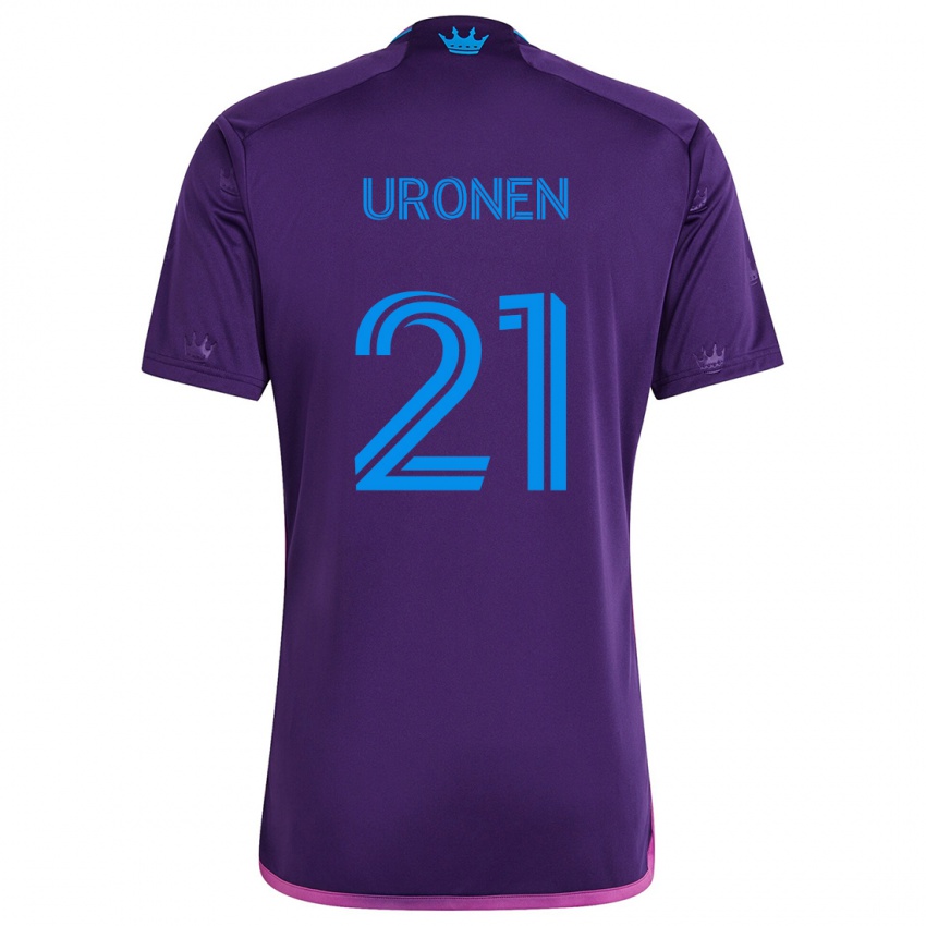 Kinderen Jere Uronen #21 Paarsblauw Uitshirt Uittenue 2024/25 T-Shirt België