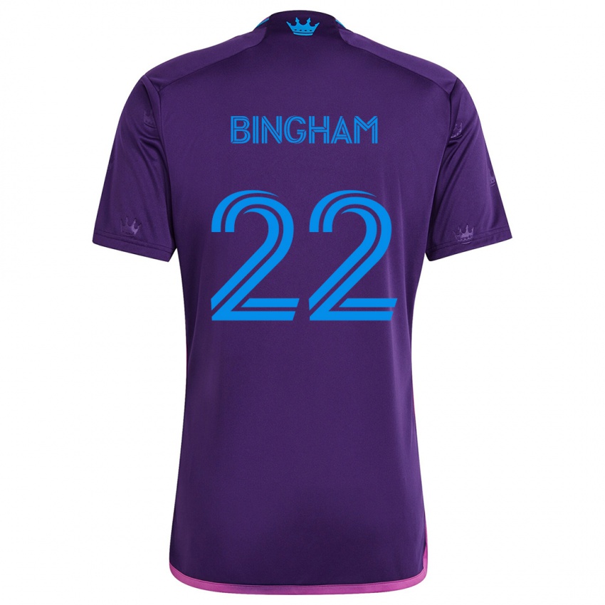 Kinderen David Bingham #22 Paarsblauw Uitshirt Uittenue 2024/25 T-Shirt België