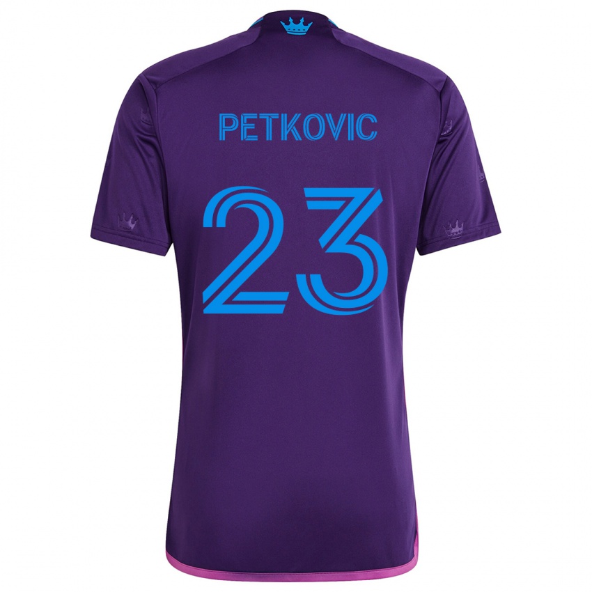 Kinderen Nikola Petkovic #23 Paarsblauw Uitshirt Uittenue 2024/25 T-Shirt België