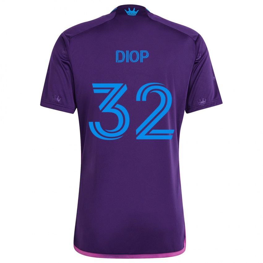 Kinderen Hamady Diop #32 Paarsblauw Uitshirt Uittenue 2024/25 T-Shirt België