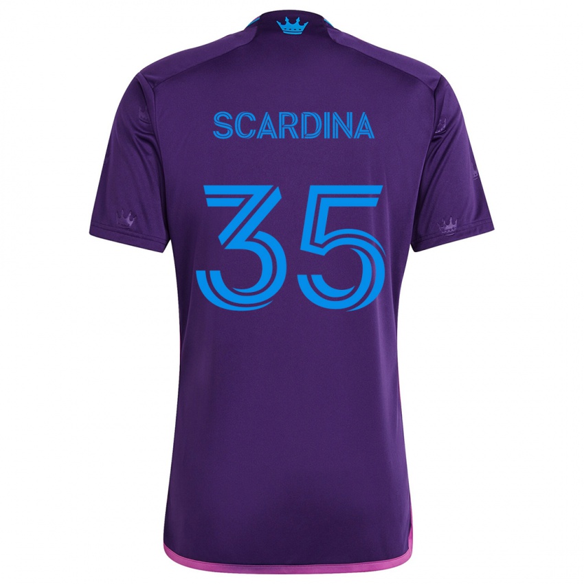 Kinderen Nick Scardina #35 Paarsblauw Uitshirt Uittenue 2024/25 T-Shirt België